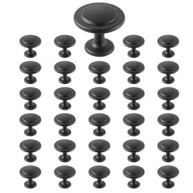 Cabinet Knobs, 30 Pack, 1.22 Inch Black Zinc Alloy Drawer Pulls & Door Handles, Mushroom Kitchen Solid Knobs Dresser Handles