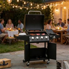 Burner, gas grill, outdoor barbecue grill (Color: Black)
